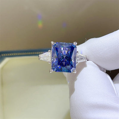 Anillo de Moissanita Zafiro Azul Ledean de 5 Quilates - Image 11
