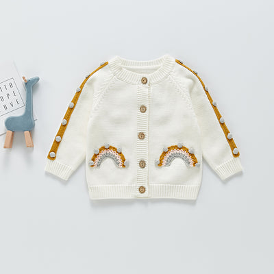 Suéter Tejido Infantil con Diseño Arcoíris de Burbujas