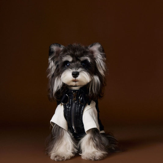 Chaleco de Cuero con Bolsillos de Carga - Diseño Industrial Estampado Mascotas