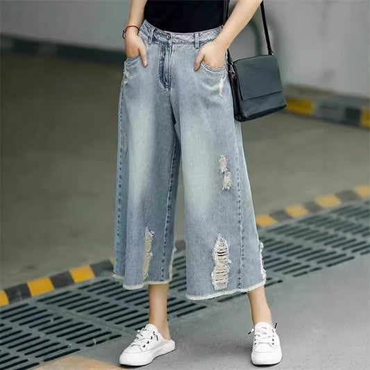 Pantalón Ancho Cintura Alta Retro Estilizante