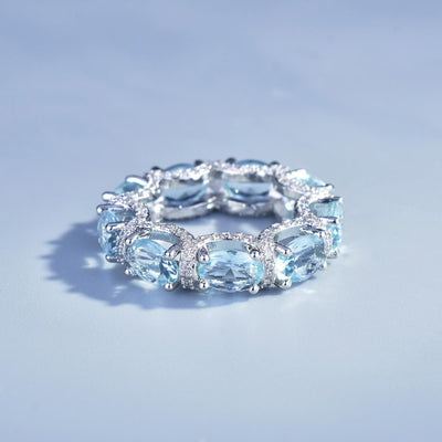 Pulsera y Anillo Acuamarina Galaxy Princess con Encaje Delicado - Image 5
