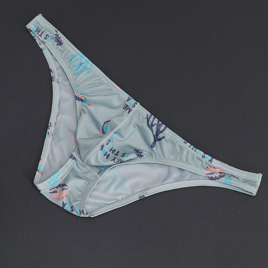 Slip Masculino de Malla Transpirable Tanga Baja con Estampado - Image 9