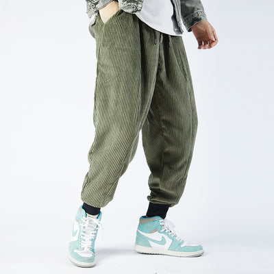 Pantalones Harem de Pana Sueltos Estilo Urbano para Hombre - Image 3