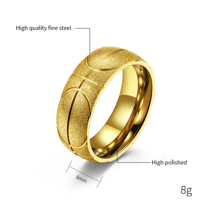 Anillo de Baloncesto en Acero Inoxidable con Diseño Tallado y Acabado Mate - Image 8