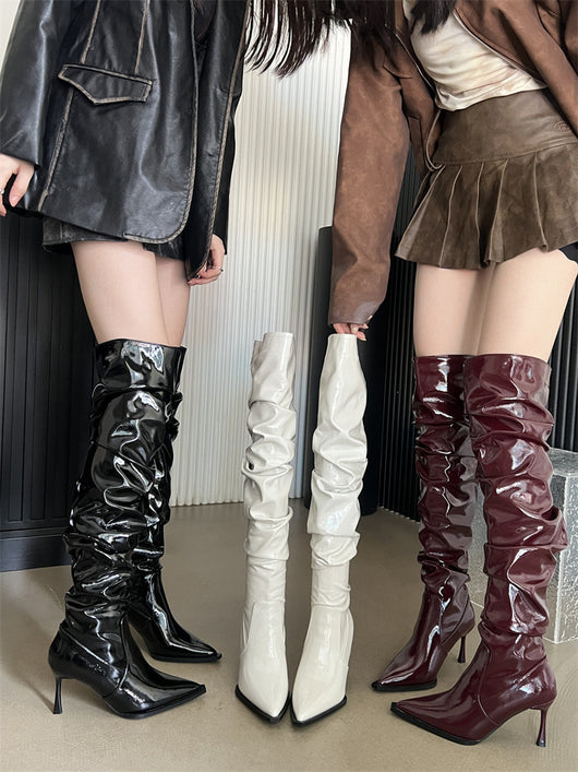 Botas Stiletto Over The Knee Estilo Texturizado Otoño - Image 10
