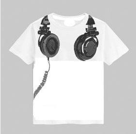 Camiseta Infantil de Manga Corta con Patrón de Auriculares - Image 4