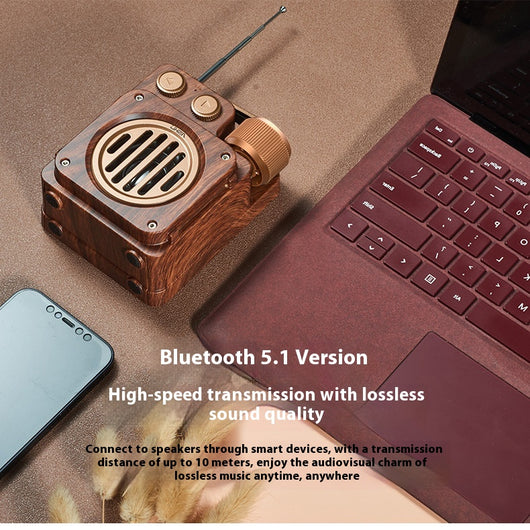 Parlante Bluetooth Inalámbrico Retro Compacto - Image 9