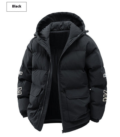 Chaqueta Acolchada de Invierno para Hombre con Capucha y Estampado Urbano - Image 11