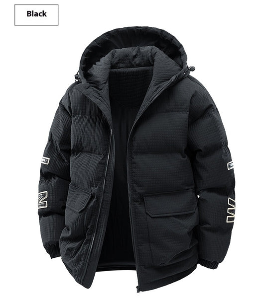 Chaqueta Acolchada de Invierno para Hombre con Capucha y Estampado Urbano - Image 11