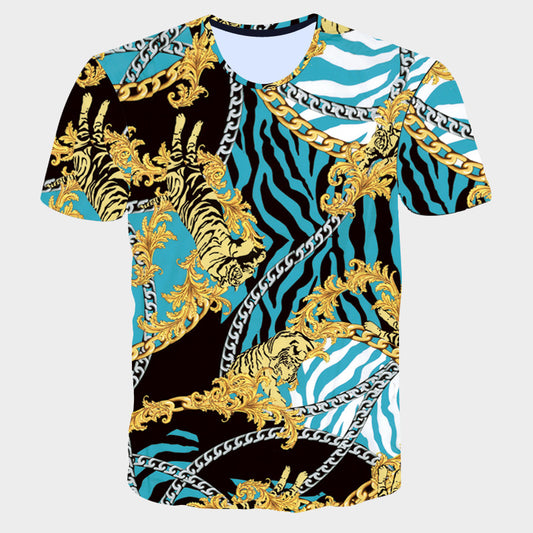 Playera Manga Corta para Hombre con Estampado de Letras a Rayas - Image 2