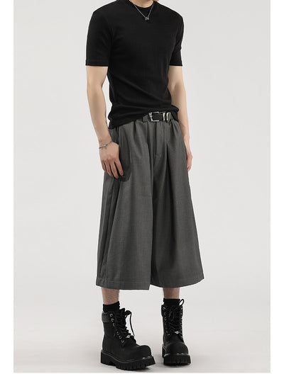 Pantalones Cortos de Vestir con Pliegues y Caída Ancha para Hombre - Image 14