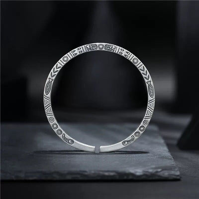 Pulsera de Plata 999 Totem Retro para Parejas - Diseño Tailandés Minimalista - Image 3