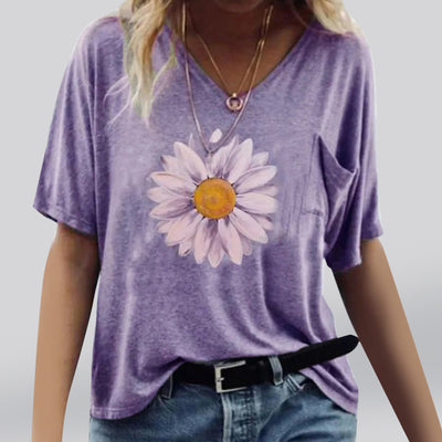 Playera Corta Estampado Girasol para Mujer - Image 12