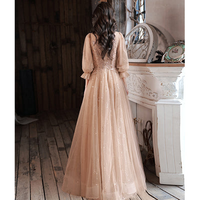 Vestido de Noche Elegante con Mangas Largas para Dama de Honor - Image 13