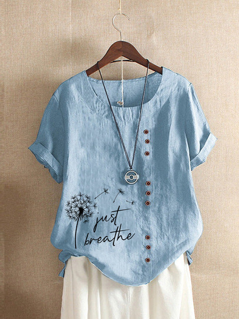 Camiseta Vintage Estampada Cuello Redondo para Verano - Image 5