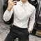 Blusa Slim Coreana con Encaje Calado y Costuras Decorativas