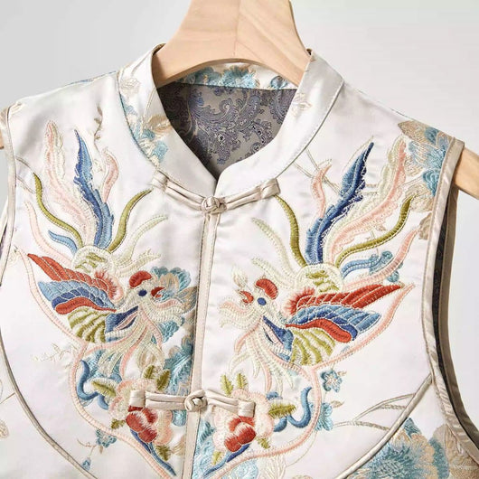 Chaleco Estilo Chino Retro para Mujer con Cuello Tipo Smoking y Cierre de Botones - Image 14