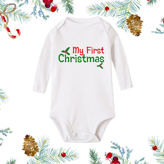 Mameluco Navideño Blanco de Manga Larga para Recién Nacido - Image 24