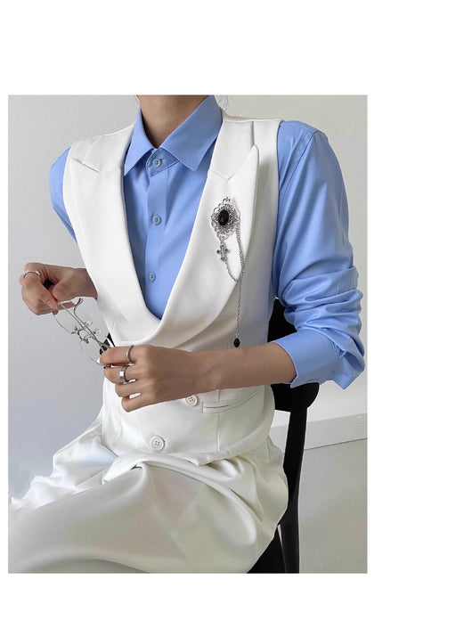 Chaleco de Traje para Mujer Blanco Entallado - Elegancia Sofisticada - Image 8