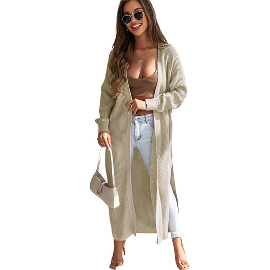 Cardigan Tejido Largo con Abertura - Suéter Abierto Minimalista - Image 11