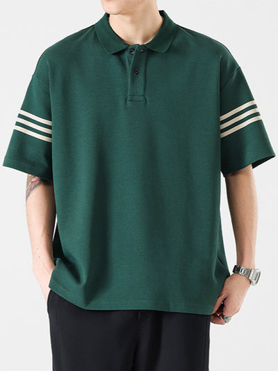 Playera Estampada con Letras y Rayas para Hombre - Estilo Personalidad - Image 13