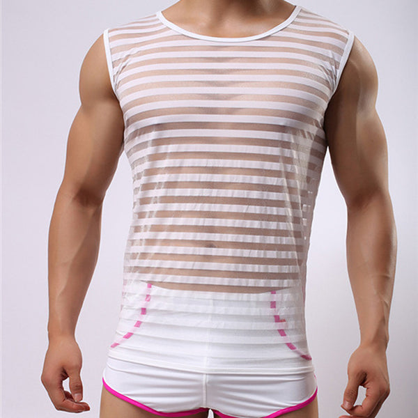 Chaleco Deportivo Rayas Elástico Cuello Redondo
