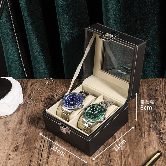 Caja Organizadora de Relojes Retro con Acabado Cuero PU y Diseño Madera - Image 12