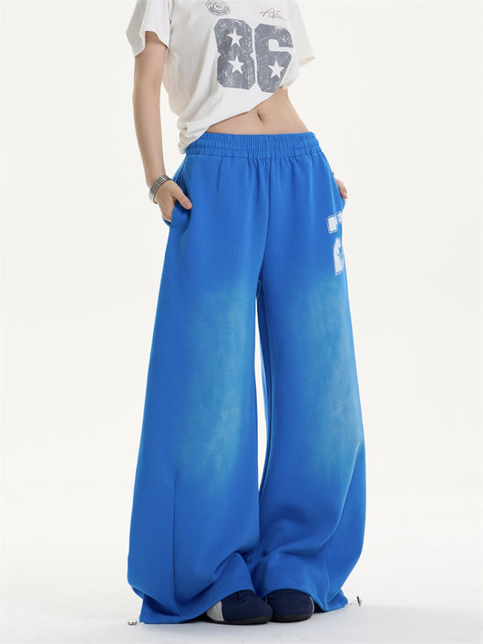 Pantalones Jogger Holgados con Letras Desgastadas y Cordón Ajustable - Image 14
