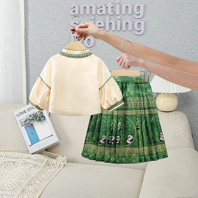 Conjunto Infantil Estilo Nacional - Falda Caballo Chino Dos Piezas - Image 3
