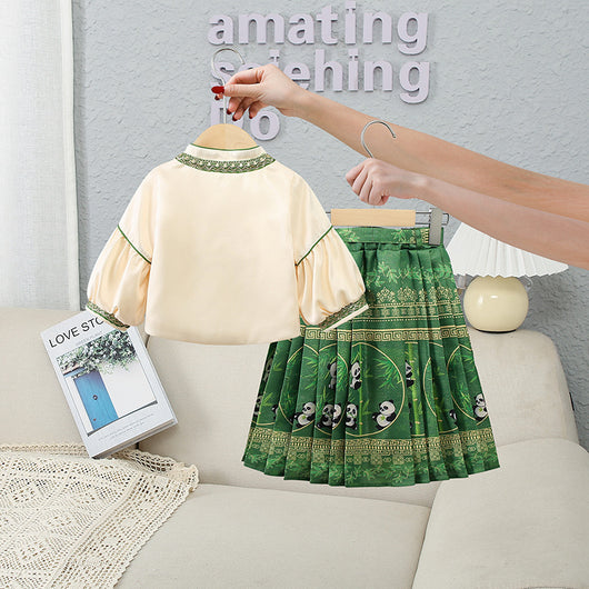 Conjunto Infantil Estilo Nacional - Falda Caballo Chino Dos Piezas - Image 3