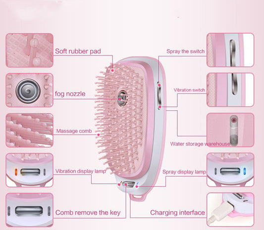 Peine Masajeador Eléctrico con Vapor - Antiestático y Batería Recargable - Image 2