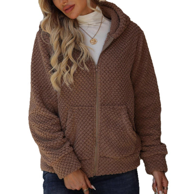 Chaqueta Hoodie Acolchada Suelta con Bolsillos y Cierre para Otoño e Invierno - Image 5