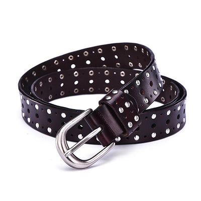 Cinturón de Cuero Genuino para Mujer con Remaches Punk - Estilo Europeo y Americano - Image 17
