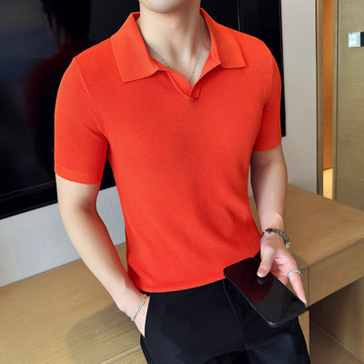 Polo Casual Transpirable con Cuello en V para Hombre - Image 8