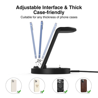 Cargador Inalámbrico Magnético 3 en 1 con Soporte para Celular - Image 8