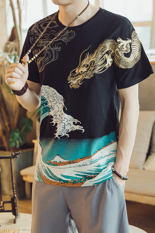 Camiseta Bordada Suelta Estilo Chino - Comodidad Casual Premium - Image 10