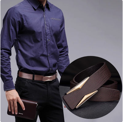 Cinturón Elegante para Hombre Estilo Coreano con Hebilla Suave - Image 11