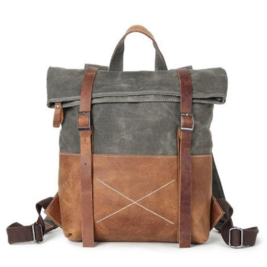 Mochila de Viaje en Lona Encerada Resistente con Detalles en Cuero Premium - Image 11