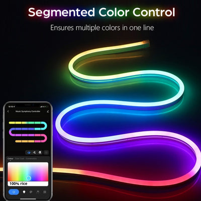 Tira de Luz Neón LED Flexible 12V con Efecto de Flujo de Colores Completos