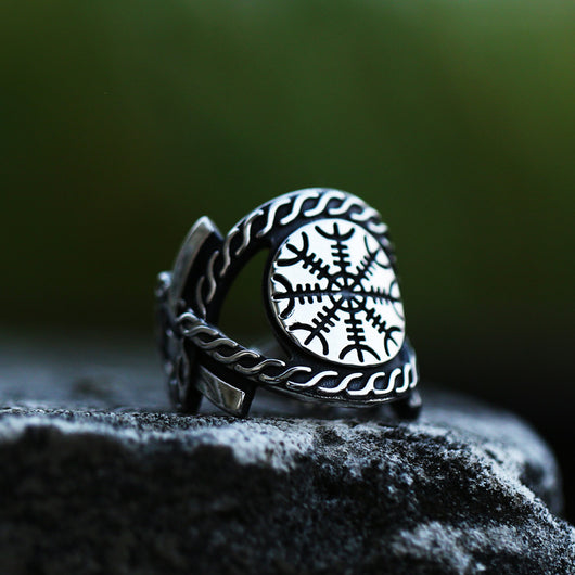 Anillo Brújula Vikingo en Acero Inoxidable para Hombre - Image 3