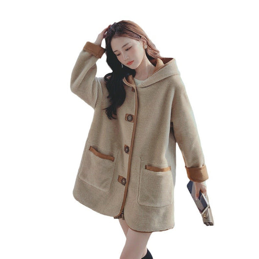Chaqueta Hoodie Suelta con Costura Visible para Mujer - Image 3