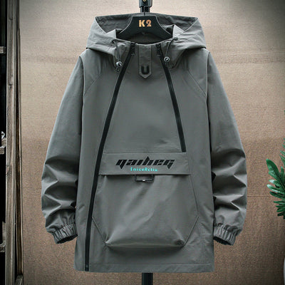 Chaqueta Minimalista Hombre con Cierre Diagonal Estampado - Image 15