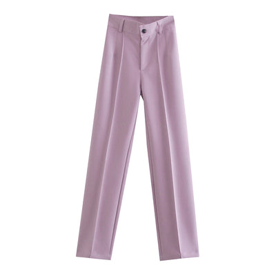 Pantalones Casuales de Cintura Alta Estilo Europeo - Corte Recto Clásico - Image 12