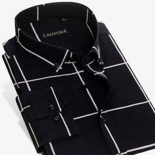 Camisa Casual de Manga Larga Cuadros Slim Fit Sin Planchado - Image 4