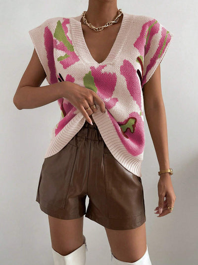 Chaleco Tejido Cuello V con Jacquard de Hilo - Image 24