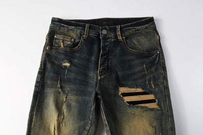 Pantalones Vaqueros Rotos Azul Oscuro para Hombre - Image 17