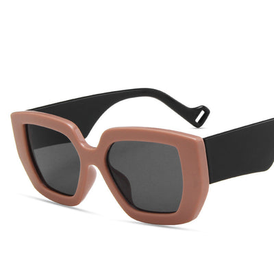 Gafas de Sol Retro Polígono con Contraste de Personalidad - Image 18