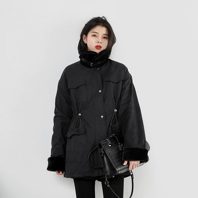 Abrigo de Visón Estilo Ejecutivo con Cuello Mao para Mujer