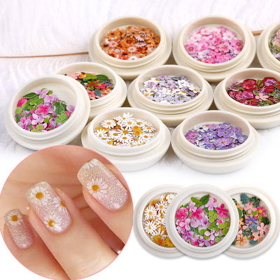 Stickers de Uñas con Flores de Pulpa de Madera - Accesorios DIY para Nail Art - Image 3