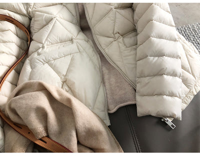 Chaqueta Ligera de Plumón de Pato Blanco - Estilo Casual Elegante - Image 14